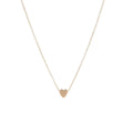 Gold-tone smooth heart pendant necklace on a white background